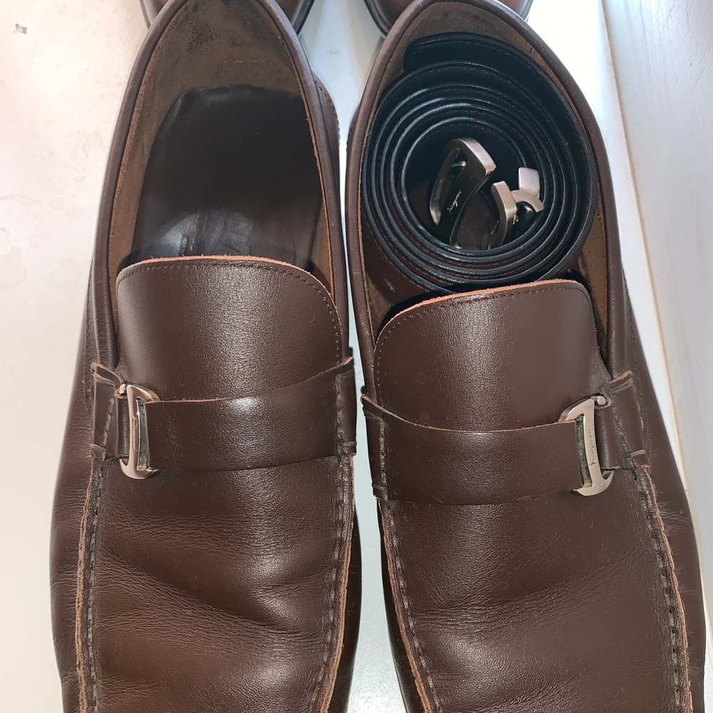 Salvatore Ferragamo Men’s Loafers 11 with Belt 36